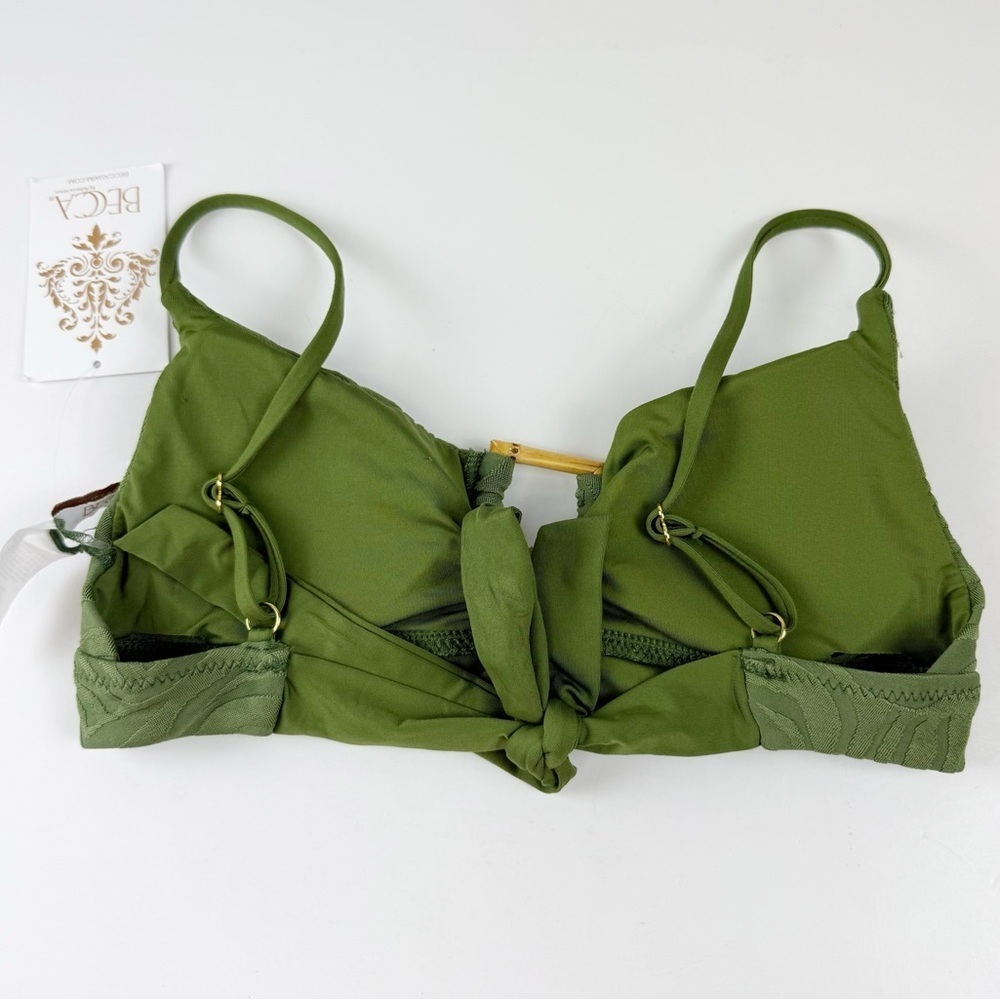 Becca Bikini Top Womens Small Green Swim NWT NEW - Picture 6 of 8